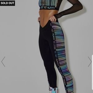 NWT Club Exx Acid Scan Me Up Reflective Leggings
